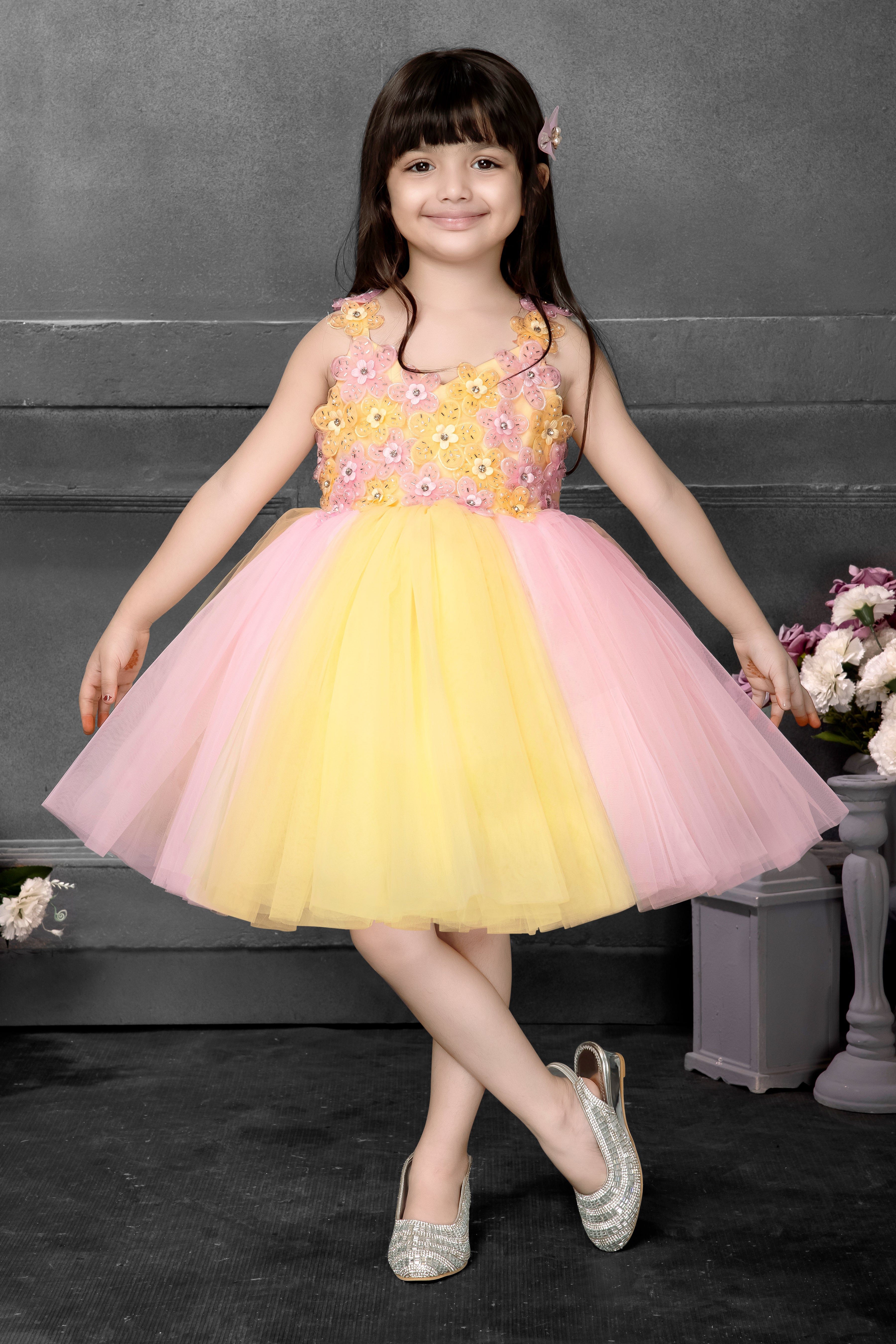 Kids Partywear Frocks - Pink