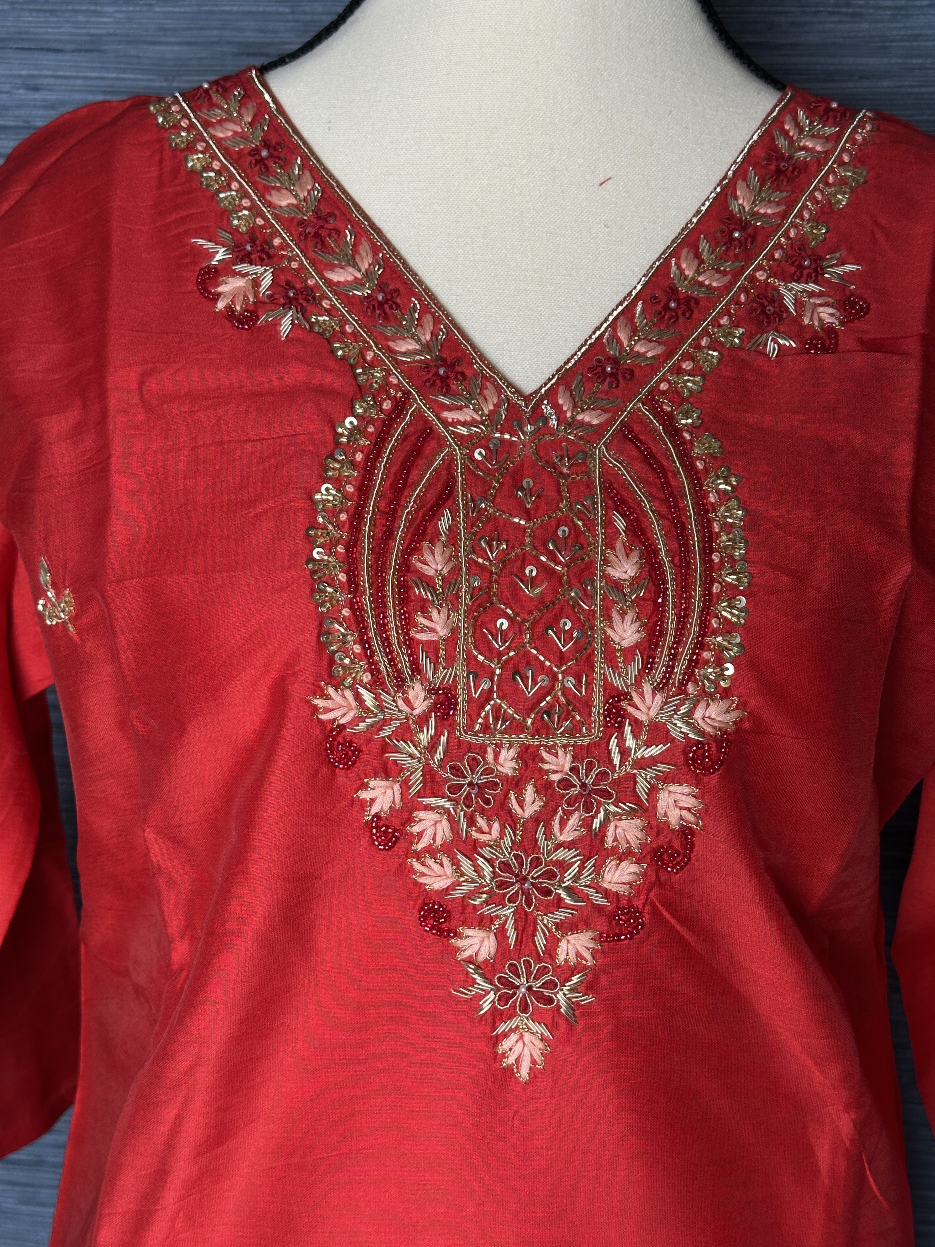 Elegant Red Indian Kurti Set