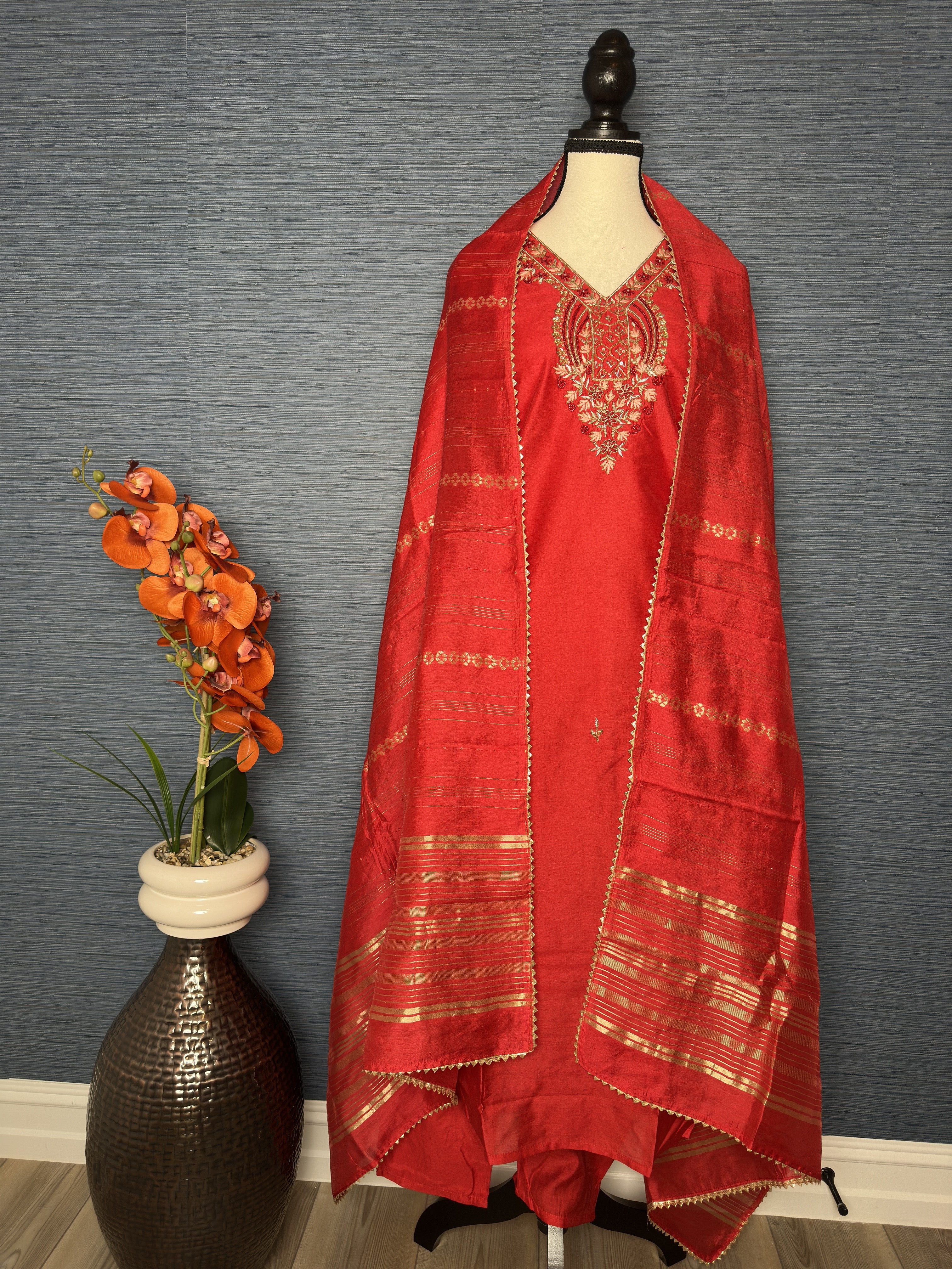 Elegant Red Indian Kurti Set