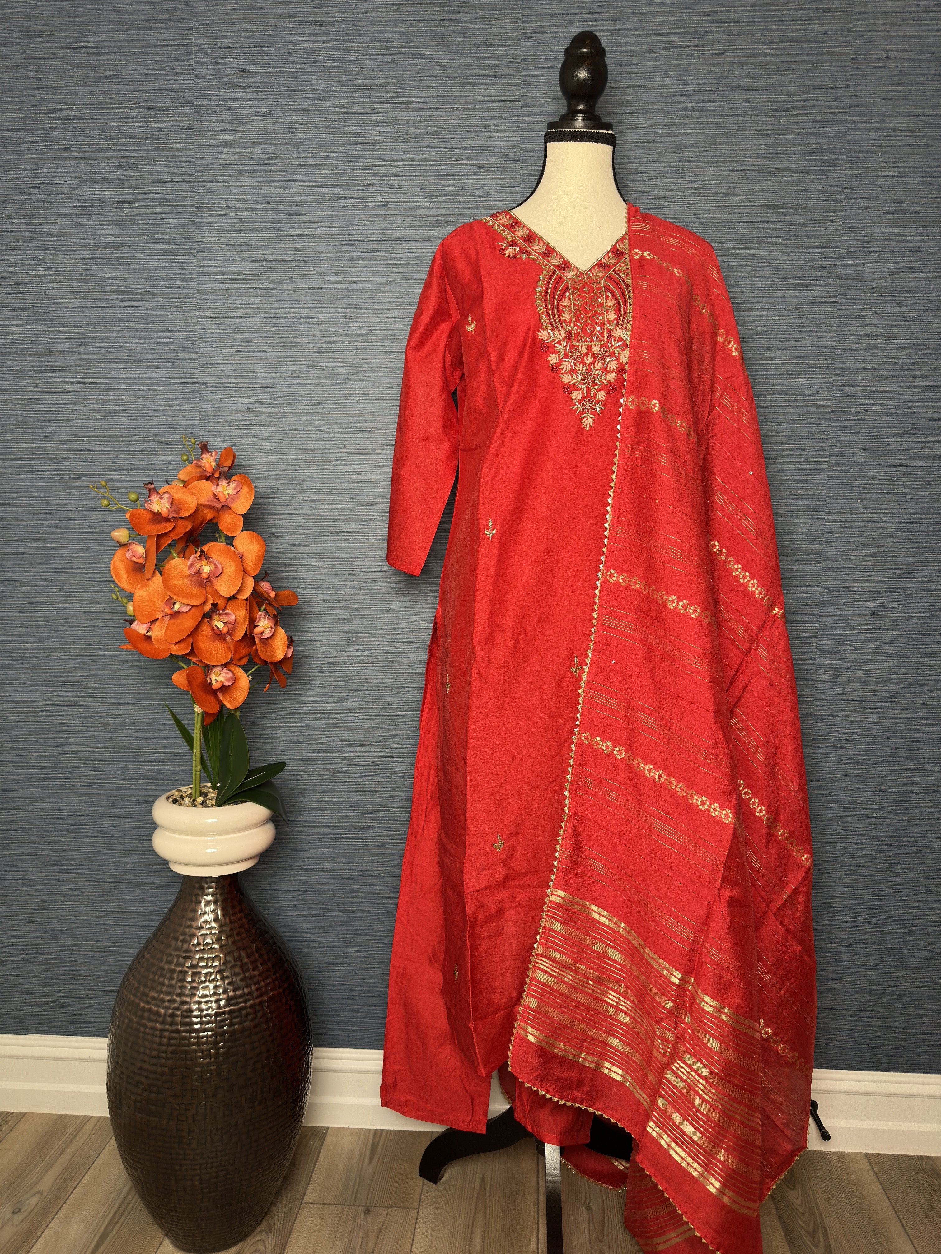 Elegant Red Indian Kurti Set