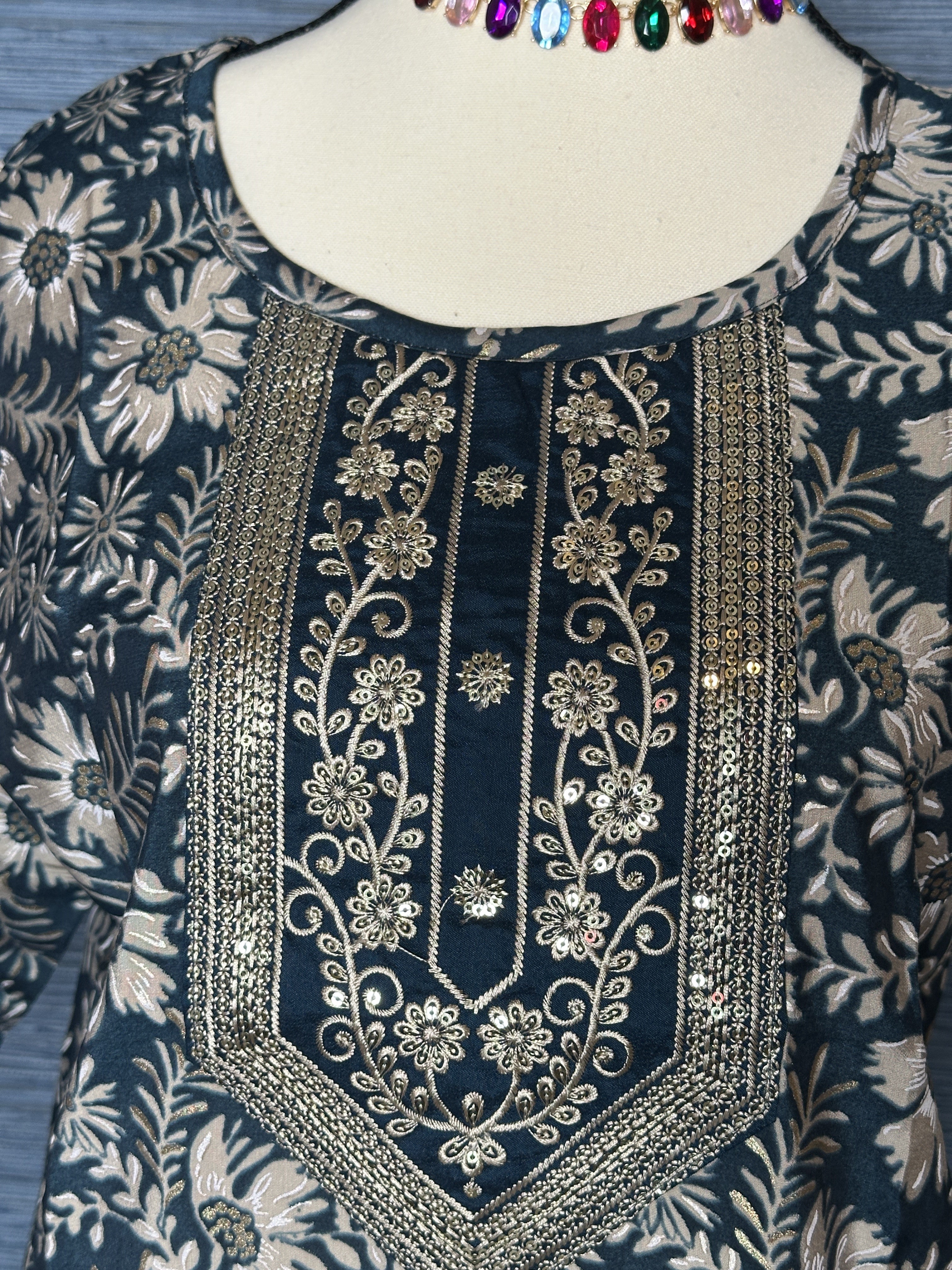 Elegant Green Chamki Indian Kurti Set
