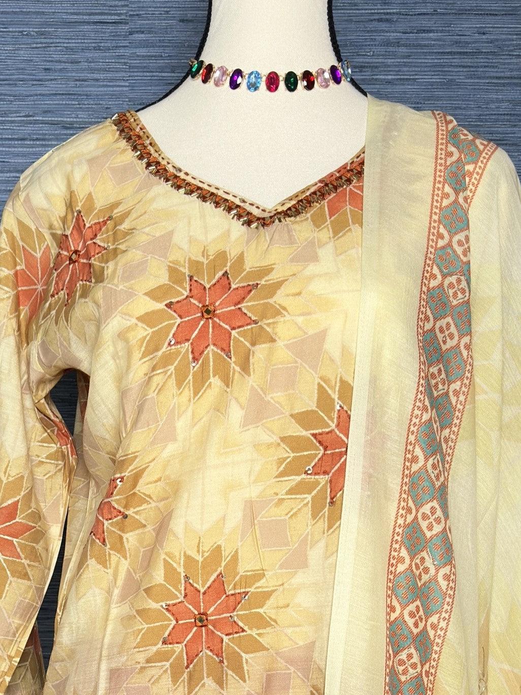 Elegant Cream Indian Kurti Set